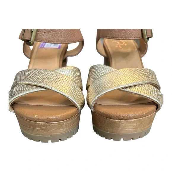 NWT Crown Vintage Julia Wood Block Heel Platform Sandal Women’s SZ 6.5 G… - Picture 4 of 9